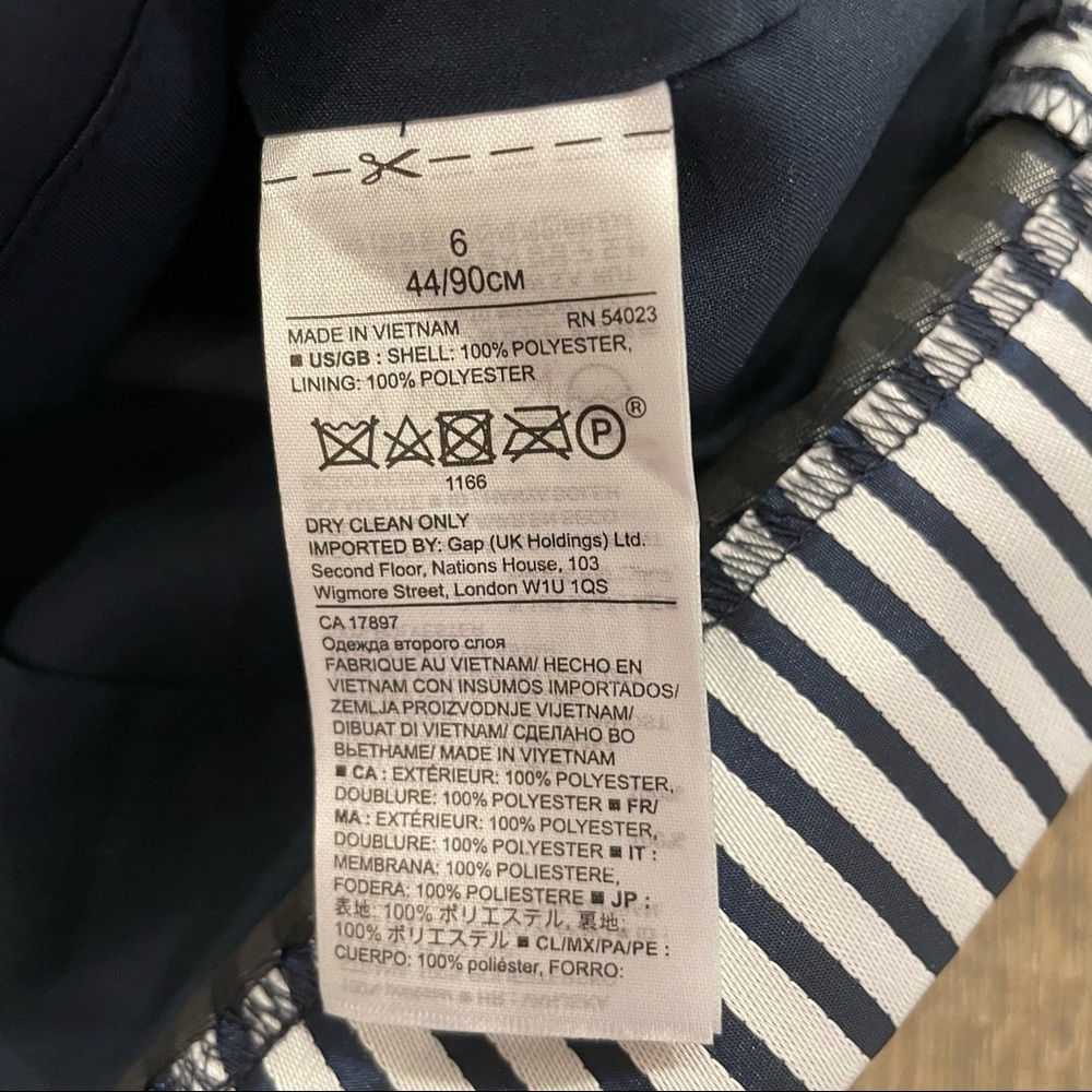 SOLDBanana Republic White & Navy Striped Bow Dress - Picture 7 of 10